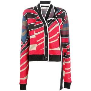 Ottolinger Asymmetric Knitted Cardigan - S - Red